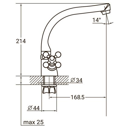 Смеситель PL 1/2&amp;quot; для кухни Г-гусак на гайке AQUATICA (PL-4B255C) - 2