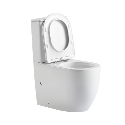 Унітаз підлоговий Qtap Robin New Ultra Quiet безобідковий з сидінням Soft-close WHITE QT13226083AW - 4