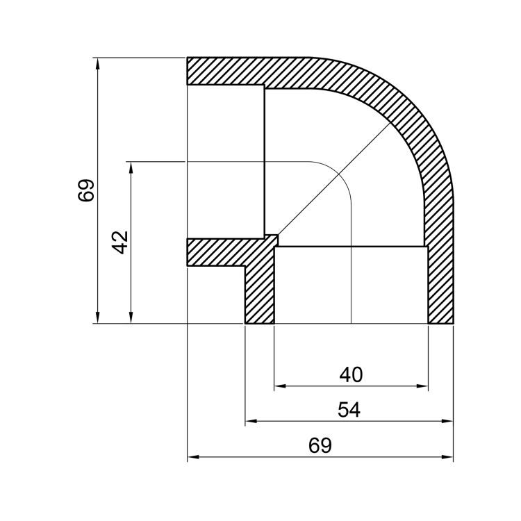Уголок PPR Thermo Alliance 40, 90° - 2
