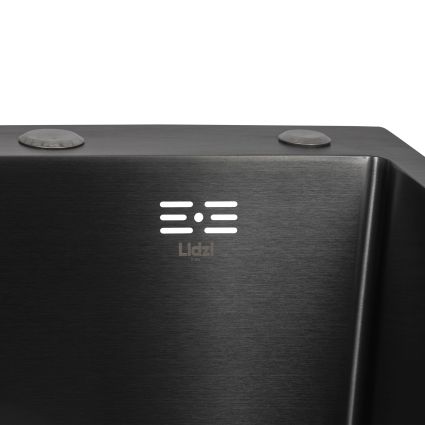Мойка для кухни с крылом интегрированная левая Lidz Handmade H6350BL (LDH6350BRUL45589) Brushed Black PVD 3,0/1,0мм - 4