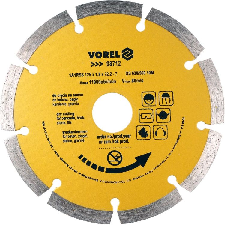 Диск відрізний алмазний VOREL &amp;quot;SEGMENT&amp;quot; Ø=125 мм 08712 - 1