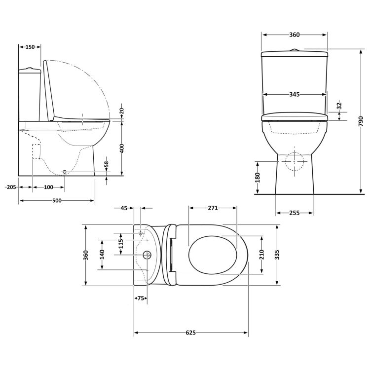 Унітаз підлоговий Qtap Evia Ultra Quiet 630×350×795 мм з сидінням Soft-close, White QTEVI27W49258 - 2