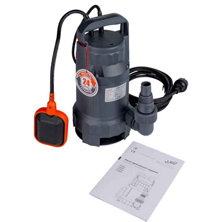 Насос дренажный садовый 0,4кВт Hmax 7м Qmax 233л/мин (част. до 25мм) LEO (773163) - 8