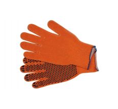 Перчатки оранжевые с точкой ПВХ 7 класс 15300
