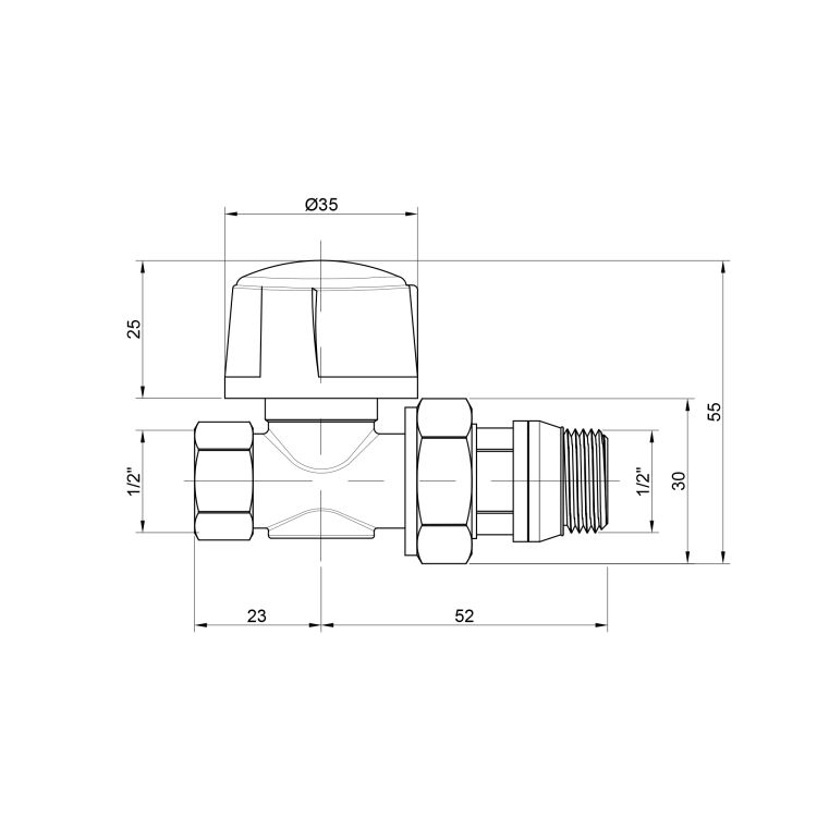 Кран радіаторний Icma 1/2&amp;quot; прямої №775+940 - 2