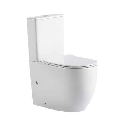 Унітаз підлоговий Qtap Robin New Ultra Quiet безобідковий з сидінням Soft-close WHITE QT13226083AW - 1