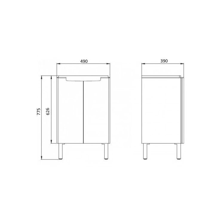 MODO комплект:шкафчик под умывальник 50 см+умывальник мебельный 50 см,белый (пол.) - 2