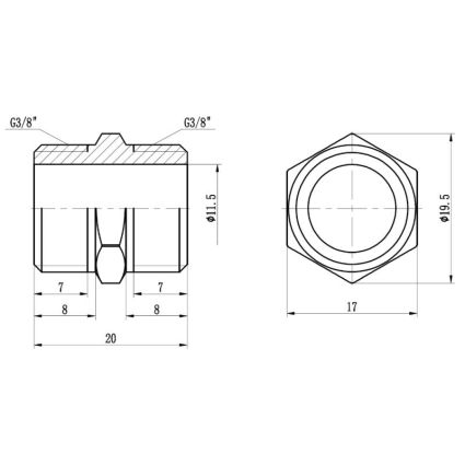 Ниппель SD Forte 3/8&amp;quot; - 2