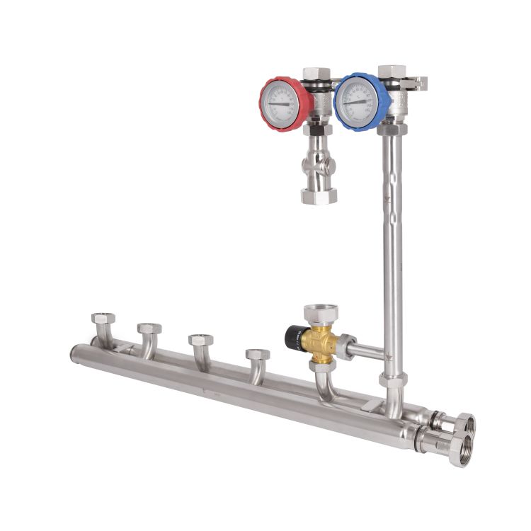 Насосна група Forte Quick System з триходовим клапаном без сервомотору 1&amp;quot; (без насосу) праве підкл., нержав. сталь SUS304 TAF-QSPGR3 Thermo Alliance - 6