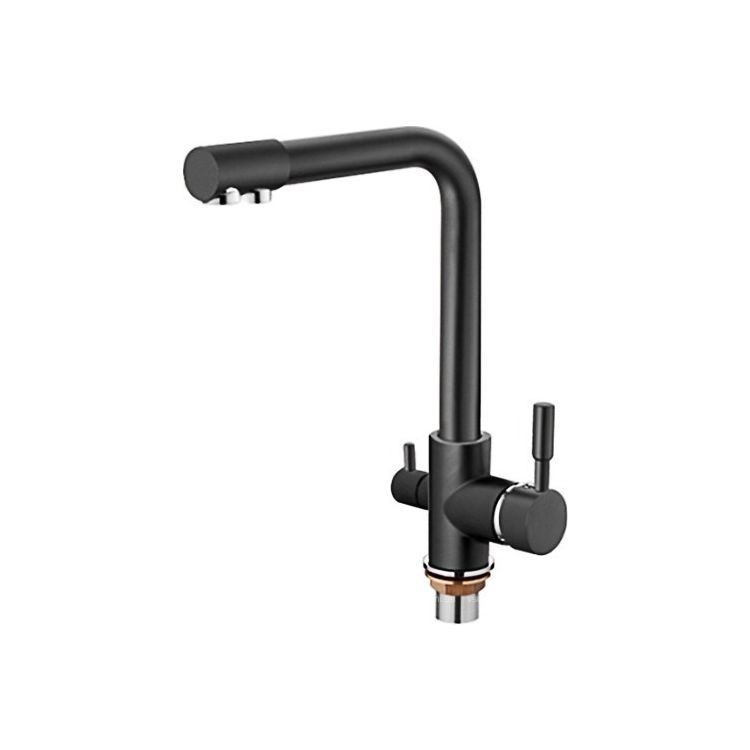 Zerix LR4055B-3 Змішувач для кухні з підключенням до фільтру, чорний матовий - 1