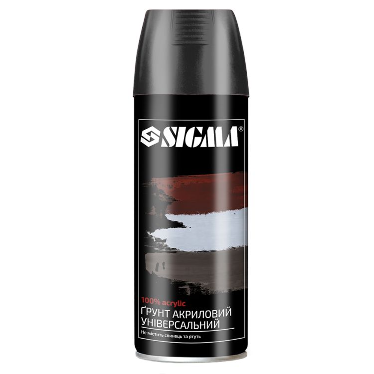 Грунт аерозольний акриловий 400мл RAL 9005 чорний SIGMA (2737531) - 1