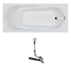 COMFORT ванна 180*80см прямокутна, в комплекті з сифоном Geberit 150.520.21.1, з ніжками SN7