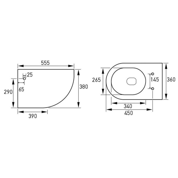 AMADEUS Rectangular унітаз 56*36*40см підвісний безободковый, сидіння тверде Slim slow-closing - 2