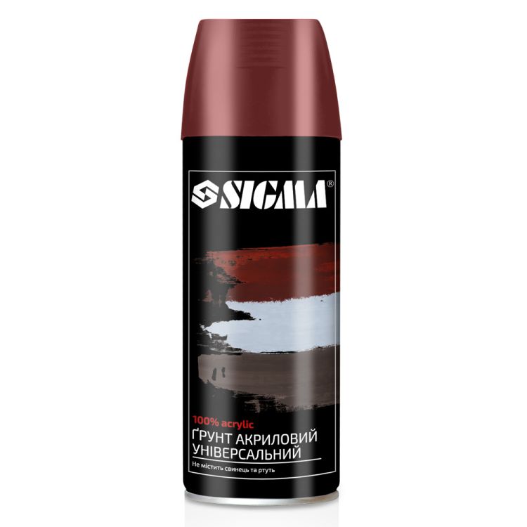 Грунт аерозольний акриловий 400мл RAL 3009 (червоно-коричневий) SIGMA (2737541) - 1