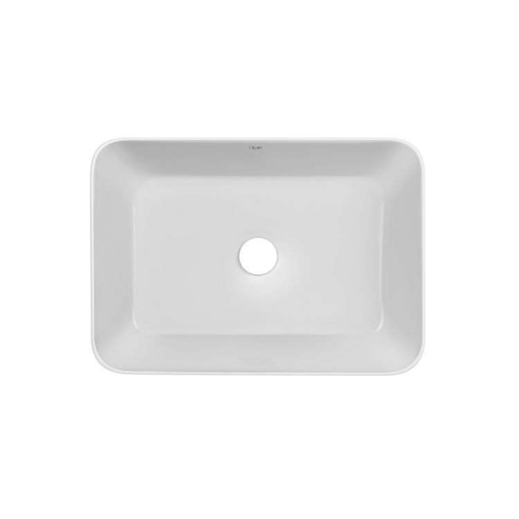 Раковина накладная Qtap Virgo N прямоугольная без донного клапана WHITE QT18116308W - 1