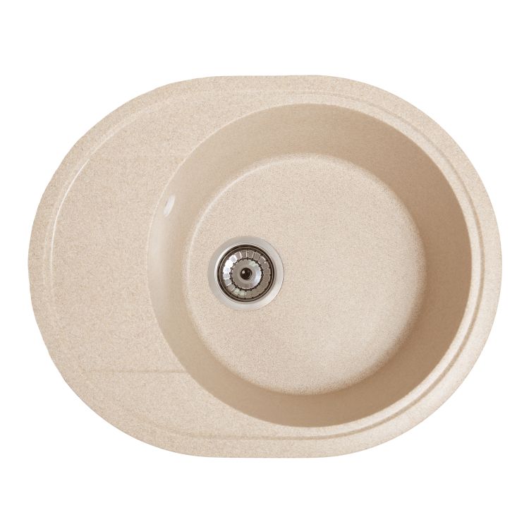 Мойка SOLID Comfy 580*470 серая из искусственного камня, с сіфоном - 1
