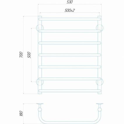 Рушникосушка електрична Стандарт П7 500x700 Deffі праве підключення, білий - 3