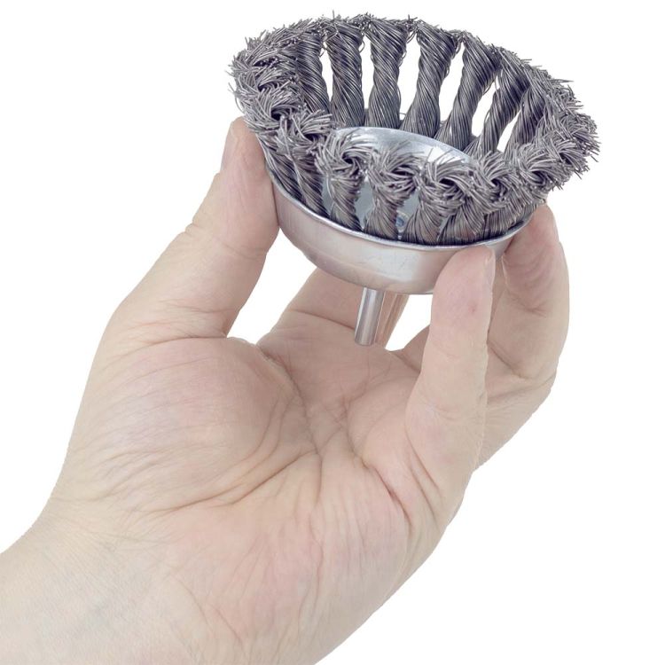 Щітка дротяна чашевидних Ø100мм хвостовик О6мм (сталевий витий) Sigma (9028101) - 3