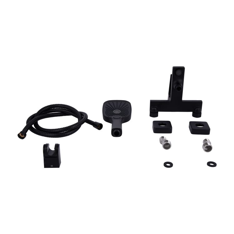 Змішувач для ванни Gemini (з душовим гарнітуром) QTGEM259BLM45682 Black Matt Qtap - 7