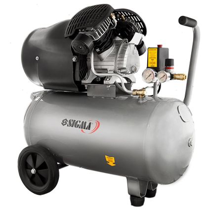 Компресор двоциліндровий 2.2 кВт 412л/хв 8бар 50л Sigma (7043711) - 1
