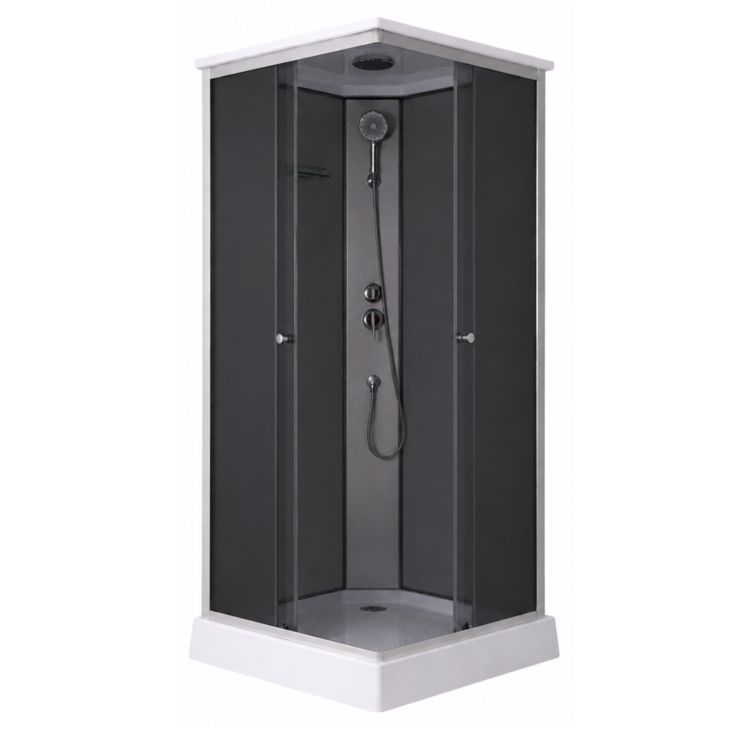 Душовий бокс Lidz Kubis SB90x90.SAT.LOW.GR, скло тоноване 4 мм - 3