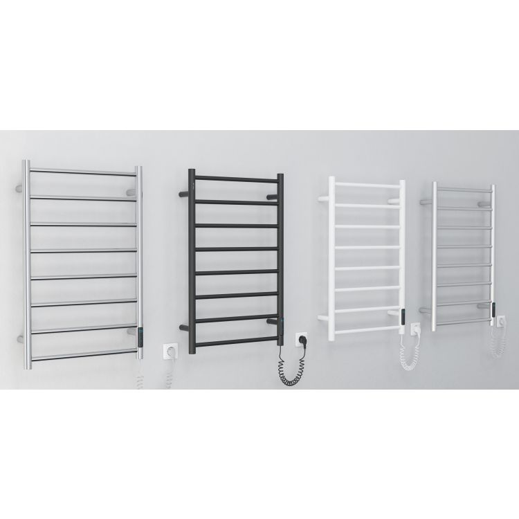 Rondo електричний полотенцесушитель L, 120W, 500 * 800мм, сталь 304, 8 перемичок коло, таймер, термостат 70 ° з, blanco - 4