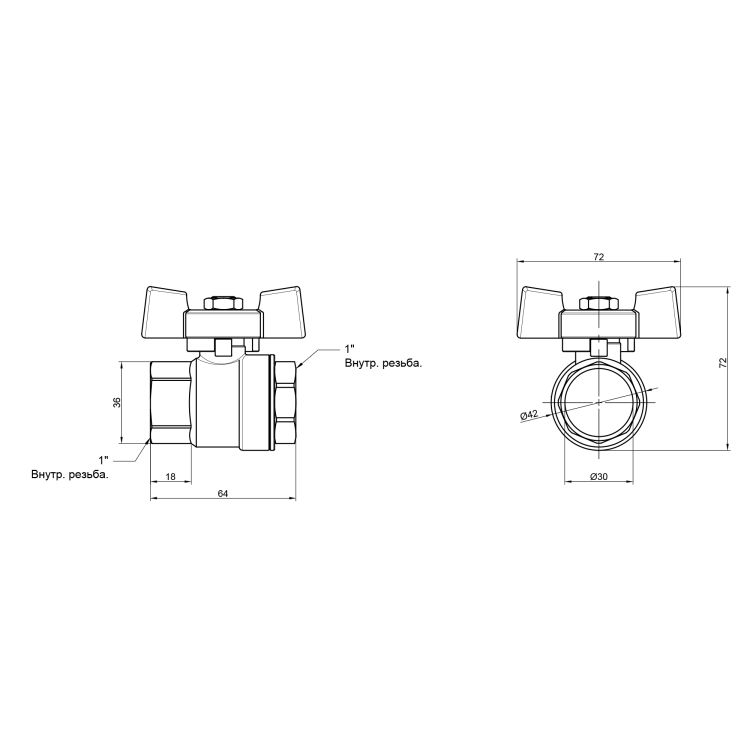 Кран кульовий SD Plus 1&amp;quot; БГГ вода PN40 - 2