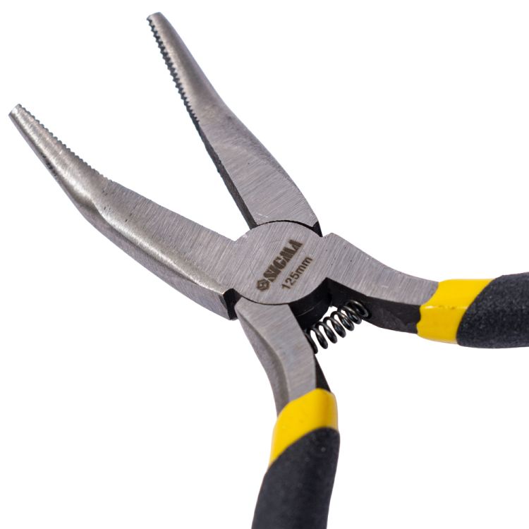 Длинногубцы изогнутые 125мм обрезиненные рукоятки Mini SIGMA (4356311) - 6