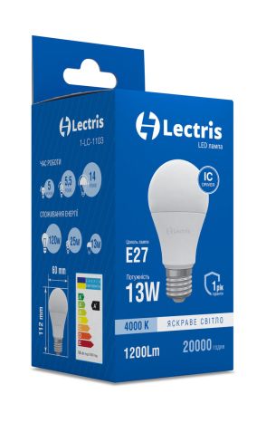 Лампа LED Lectris A60 13W 4000K 220V E27 - 2