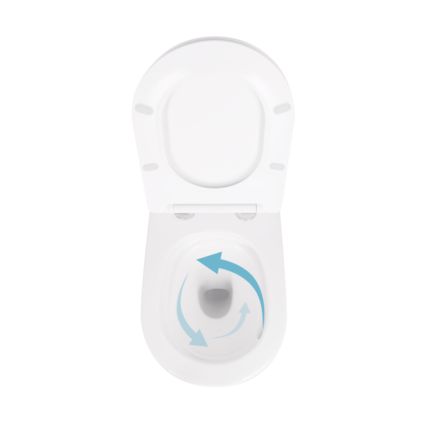 Унітаз підвісний Scorpio QT1433053ERW безобідк-й з сидінням Slim Soft-close, Q-tap - 5