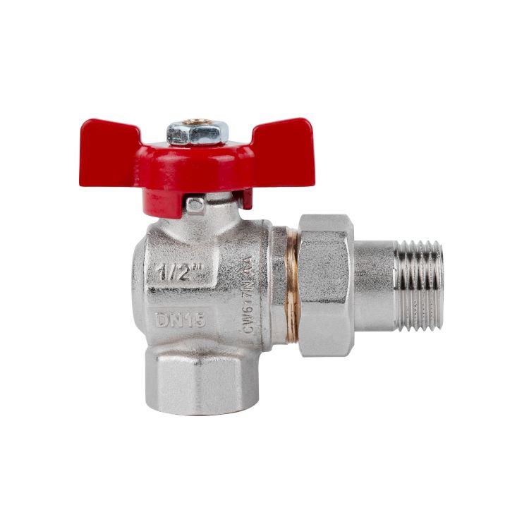 Кран кульовий Icma FAR. ROSSA 1/2&amp;quot; кутовий №361 - 3