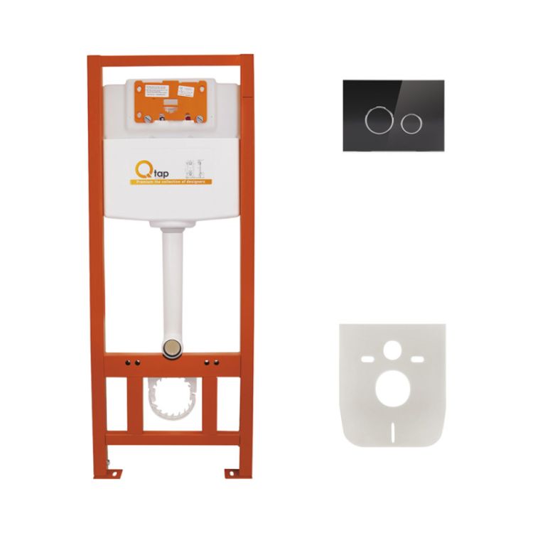 Набір інсталяція 4 в 1 Qtap Nest ST з круглої панеллю змиву QT0133M425V1163GB - 1