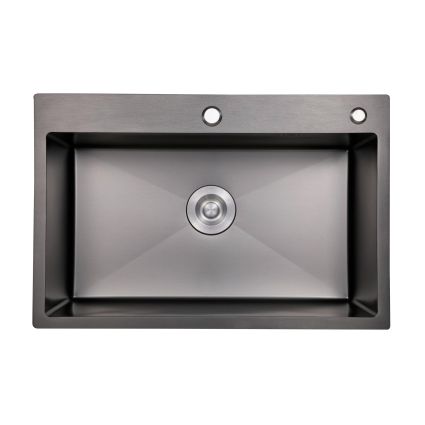 Мийка д/кухні з нерж.сталі 600х500х215 мм H6050B Handmade Brushed Black PVD 3,0/1,0 мм Lidz - 1