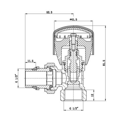 Кран д/рад. кутовий 1/2&amp;quot; верхній з антипротіканням посилений SF232W15 Forte - 3