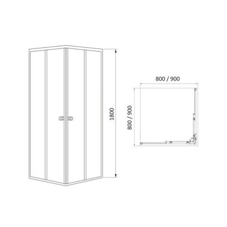 Душ.кабина квадрат.90х90х180см VELUM+поддон 90RZ501 стекло 4мм 90BRZ082 &amp;quot;Black linia&amp;quot; 091997 SPI - 2