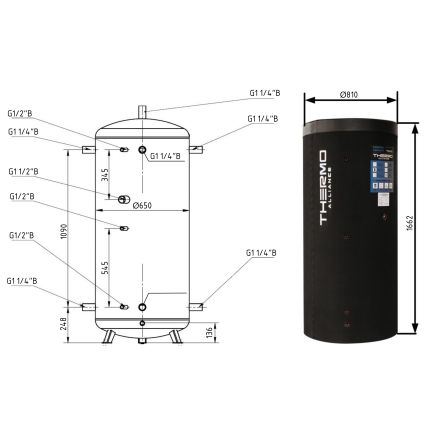 Теплоакумулятор Thermo Alliance TA-ТАМ-00 500 з ізоляцією 80 мм - 2
