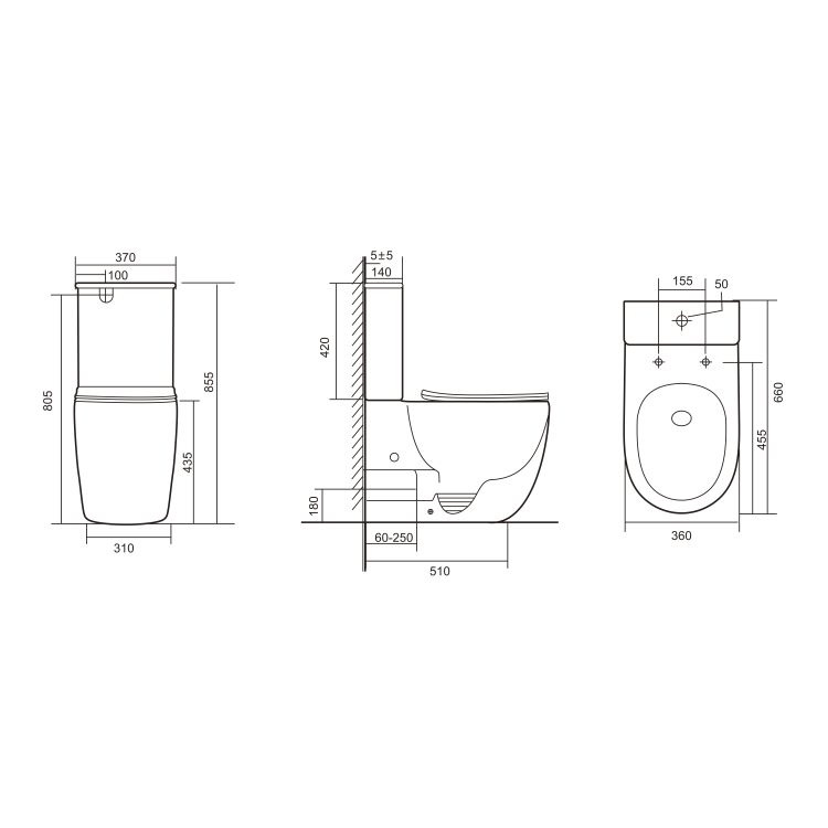 Унітаз підлоговий Qtap Robin New Ultra Quiet безобідковий з сидінням Soft-close WHITE QT13226083AW - 2