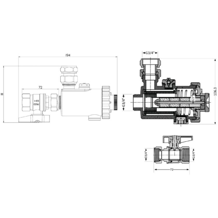 Фільтр-дешламатор 3/4&amp;quot; з магнітом, кутовий Forte TAF420G20 Thermo Alliance - 2
