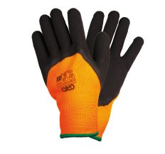 Перчатки трикотажные с частичным латексным покрытием утепленные р10 (оранжевый манжет) КРАТНО 12 парам GRAD (9445655)