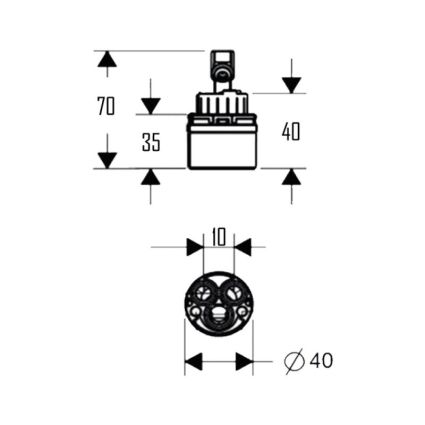 Картридж для смесителя Spojeni 40 мм QT40MM, Q-tap - 2
