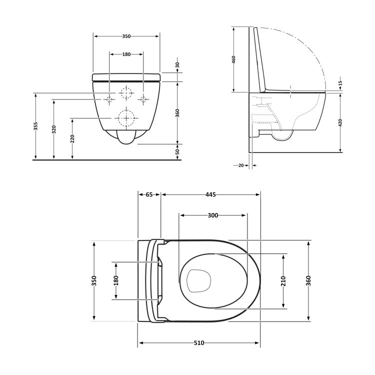 Унітаз підвісний Qtap Scorpio ML Ultra Quiet 520x365x365 мм, з сидінням Soft-close MagLock, White QTSCOML26W49624 - 2