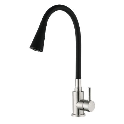 Змішувач для кухні Lidz Aria 015F31 з гнучким виливом (k35) LDARI015F31BNK31872 Black / Nickel - 1