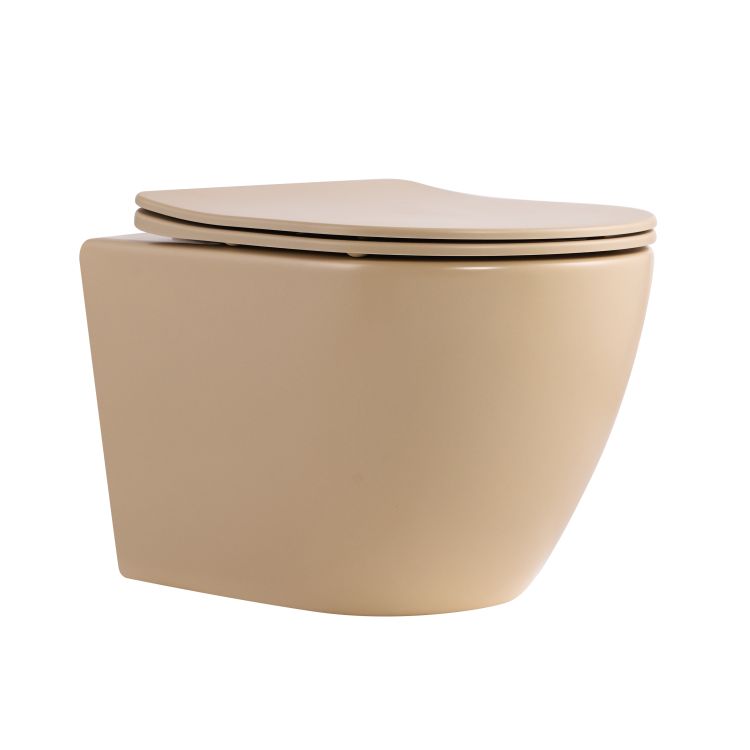 Унітаз підвісний Qtap Robin Ultra Quiet 520×365×340 мм, Beige, з сидінням Slim Duroplast / Soft-close / Quick Release QTROB26SB48997 - 1