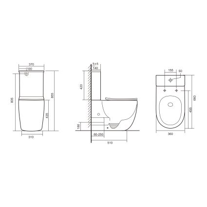 Унітаз підлоговий Qtap Robin New Ultra Quiet безобідковий з сидінням Soft-close WHITE QT13226083AW - 2
