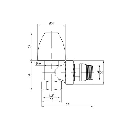 Кран SD Plus 1/2&amp;quot; ВН з антипротечкой для радіатора кутовий - 2