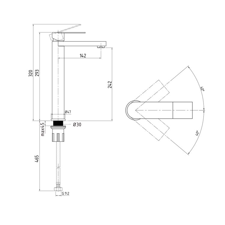 Змішувач для раковини високий Lidz Nexus 001FH (k35) LDNEX001FHNKS49185 Nickel - 2