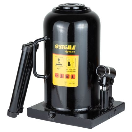 Домкрат гидравлический бутылочный Sigma 30т H 285-465мм (6101301) - 1