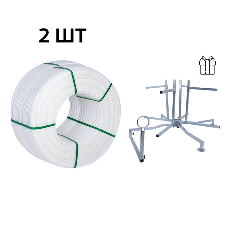 Акційний набір Thermo Alliance: 2 бух. Труба PEX-A EVOH WHITE 5 шарів 16×2,0 мм, (600 м), Spain + Обладнання для розмотування труби - 1