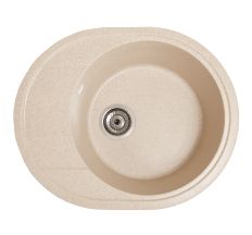 Мийка SOLID Comfy 580*470 сіра зі штучного каменю, з сіфоном