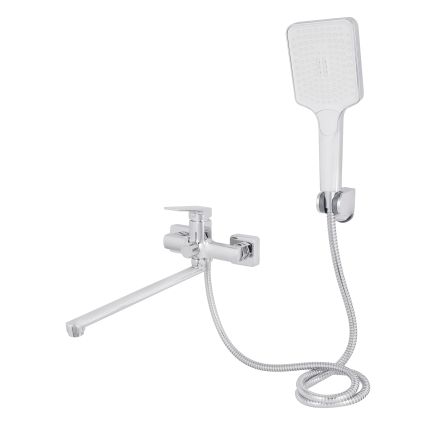 Змішувач для ванни Qtap Crow з довгим поворотним виливом та душовим гарнітуром QTCRO260CRM48647 Chrome - 3